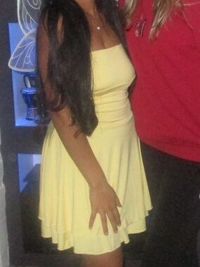 Yellow Flared Mini Dress